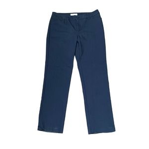Christopher & Banks Straight Leg Dress Pants Slim Fit Flat Front Stretch Women 4